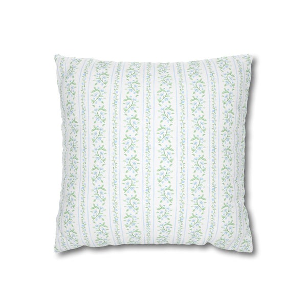 Chinoiserie Blue and White Vine Print Pillow Cover with Zip Closure - Cover Only - Insert not included