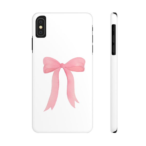 Pink Bow Phone Case, Coquette , loveshackfancy inspired, preppy print Phone Case Slim and Sleek