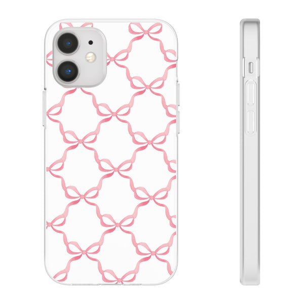 Flexible Phone Case - Preppy Chinoiserie Watercolor Bows iphone Samsung clear access to all ports and functions