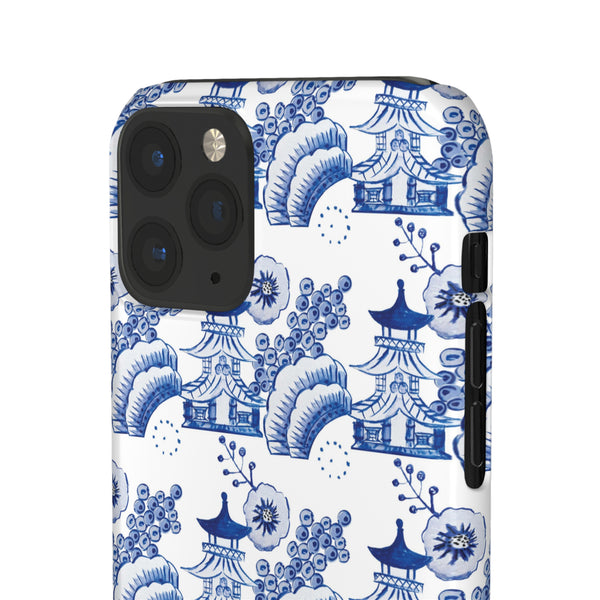 Chinoiserie Chic Toile Blue + White Phone Case