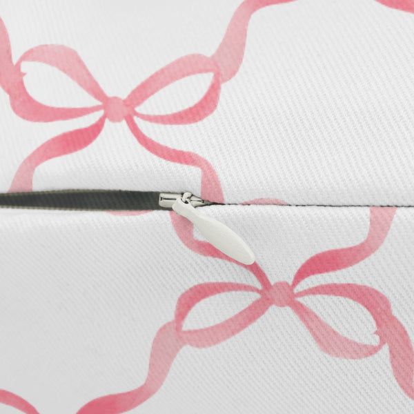 Decorative Lumbar Preppy Bow Pillow with insert , 14" x 20"