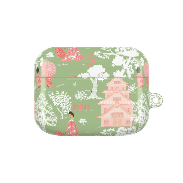 Chinoiserie Green and Pink Vintage Pattern AirPod Case, , Gift for Her, Cute Accessories, AirPods Cover, Grand Millennial