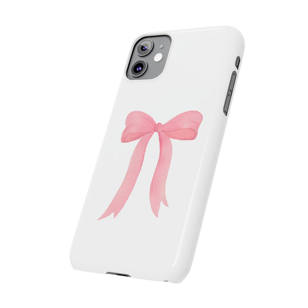 Pink Bow Phone Case, Coquette , loveshackfancy inspired, preppy print Phone Case Slim and Sleek