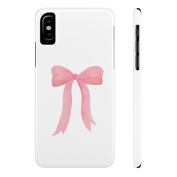 Pink Bow Phone Case, Coquette , loveshackfancy inspired, preppy print Phone Case Slim and Sleek