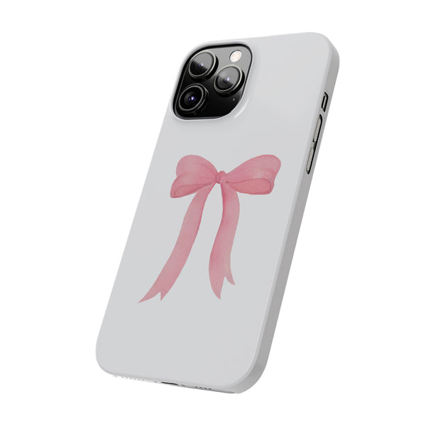 Pink Bow Phone Case, Coquette , loveshackfancy inspired, preppy print Phone Case Slim and Sleek