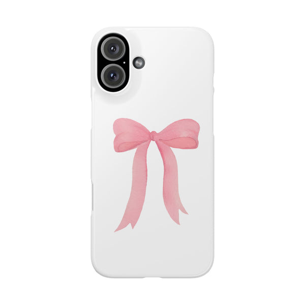 Pink Bow Phone Case, Coquette , loveshackfancy inspired, preppy print Phone Case Slim and Sleek