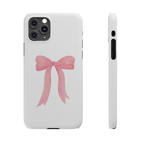 Pink Bow Phone Case, Coquette , loveshackfancy inspired, preppy print Phone Case Slim and Sleek