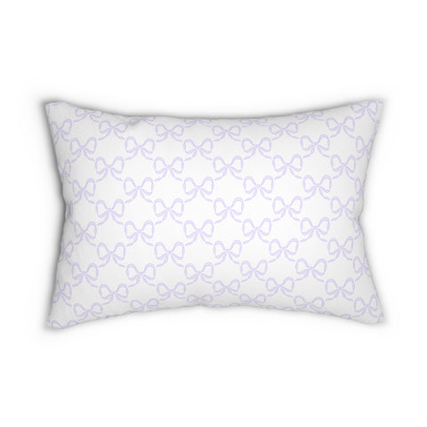 Decorative Lumbar Preppy Lavender Purple Bows Pillow with insert , 14" x 20"