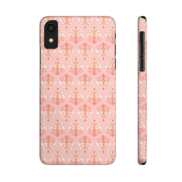 Preppy Boho Chic in soft pinks , Chinoiserie iphone case, Samsung,  Phone Case Slim and Sleek, Classic, Impact Resistant Shell