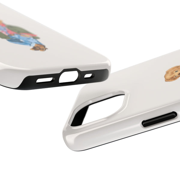 Preppy Bear Cargo Jacket iPhone case, Tough Protective double layer