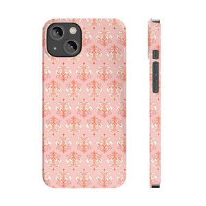 Preppy Boho Chic in soft pinks , Chinoiserie iphone case, Samsung,  Phone Case Slim and Sleek, Classic, Impact Resistant Shell