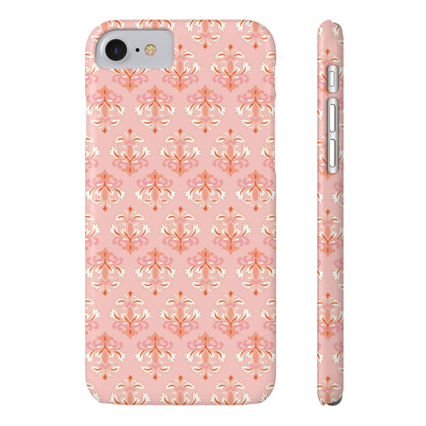 Preppy Boho Chic in soft pinks , Chinoiserie iphone case, Samsung,  Phone Case Slim and Sleek, Classic, Impact Resistant Shell