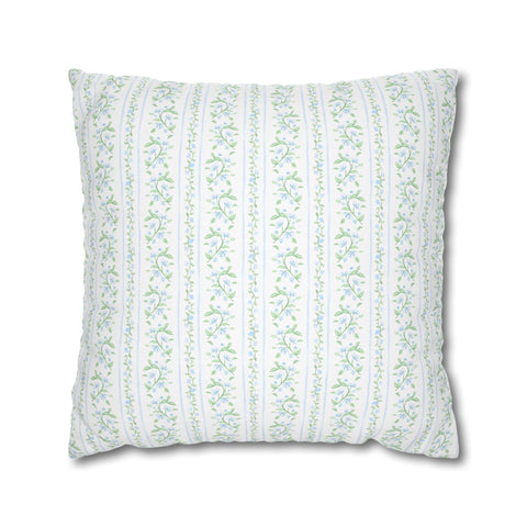 Chinoiserie Blue and White Vine Print Pillow Cover with Zip Closure - Cover Only - Insert not included