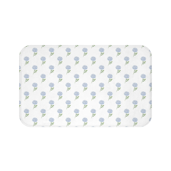 Bath Mat Hydrangea Pattern, two sizes, anti-slip back