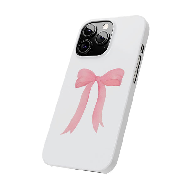 Pink Bow Phone Case, Coquette , loveshackfancy inspired, preppy print Phone Case Slim and Sleek