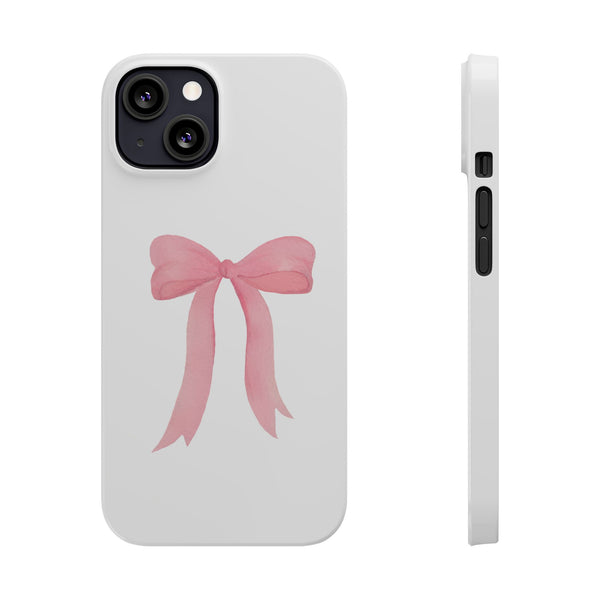 Pink Bow Phone Case, Coquette , loveshackfancy inspired, preppy print Phone Case Slim and Sleek