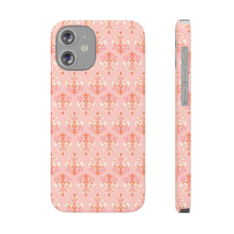 Preppy Boho Chic in soft pinks , Chinoiserie iphone case, Samsung,  Phone Case Slim and Sleek, Classic, Impact Resistant Shell