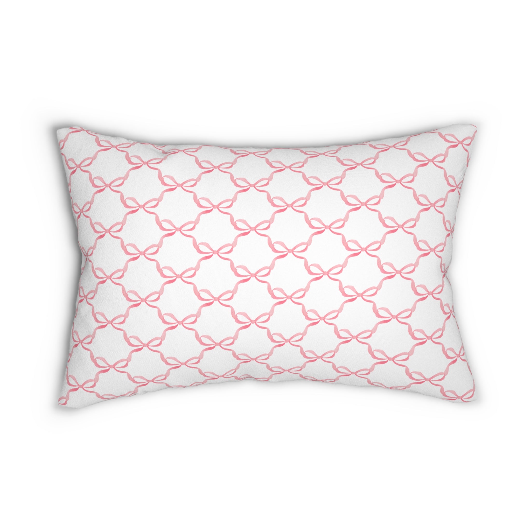Decorative Lumbar Preppy Bow Pillow with insert , 14" x 20"