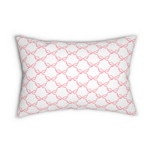 Decorative Lumbar Preppy Bow Pillow with insert , 14" x 20"