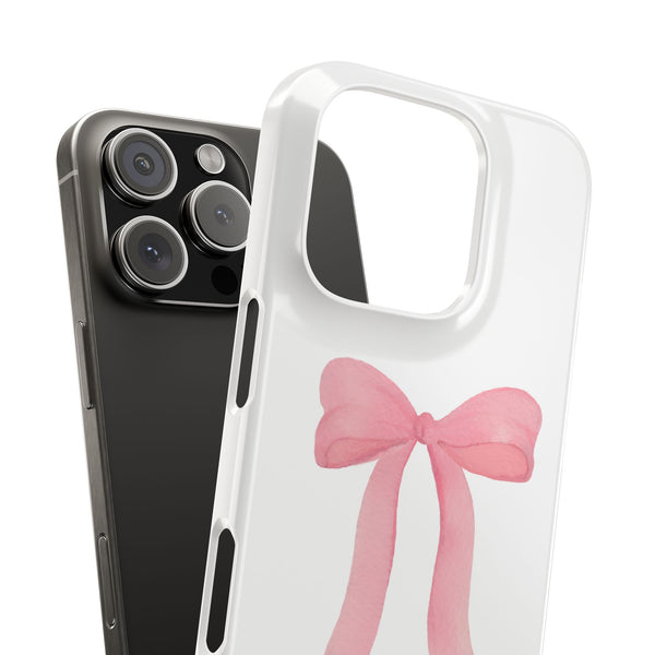 Pink Bow Phone Case, Coquette , loveshackfancy inspired, preppy print Phone Case Slim and Sleek