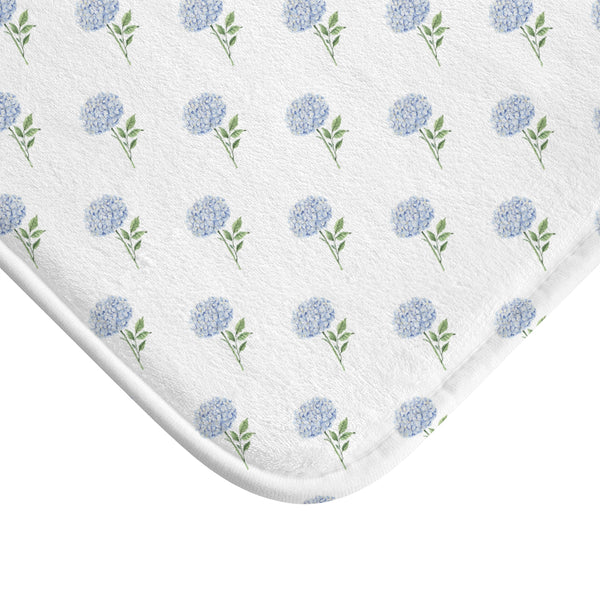 Bath Mat Hydrangea Pattern, two sizes, anti-slip back