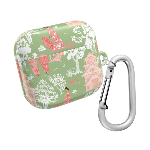 Chinoiserie Green and Pink Vintage Pattern AirPod Case, , Gift for Her, Cute Accessories, AirPods Cover, Grand Millennial