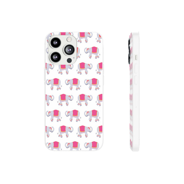 Flexible Phone Case - Preppy Chinoiserie Elephant Pattern  iphone Samsung clear access to all ports and functions
