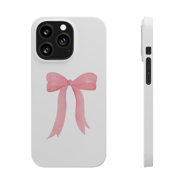 Pink Bow Phone Case, Coquette , loveshackfancy inspired, preppy print Phone Case Slim and Sleek