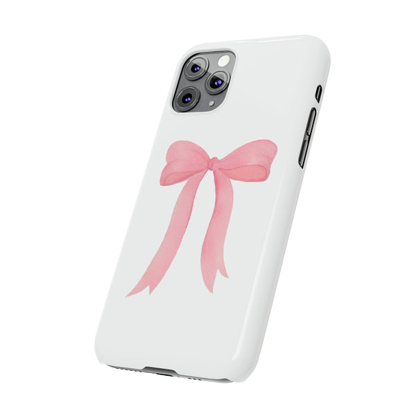 Pink Bow Phone Case, Coquette , loveshackfancy inspired, preppy print Phone Case Slim and Sleek, all iPhone 15 14 Plus Pro Max 13