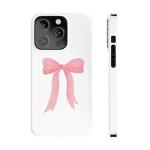 Pink Bow Phone Case, Coquette , loveshackfancy inspired, preppy print Phone Case Slim and Sleek