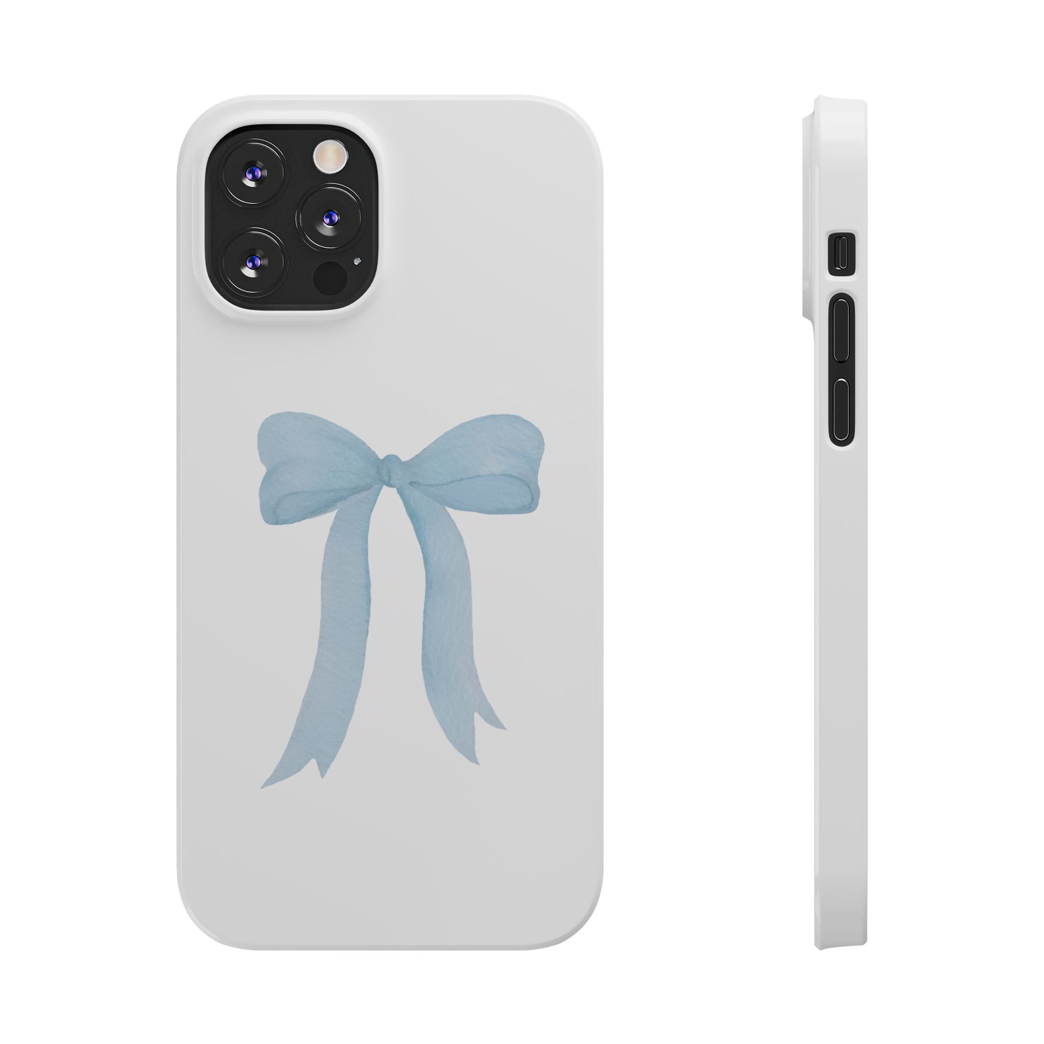 Blue Bow Phone Case, Coquette , preppy print Phone Case Slim and Sleek –  prettyprinting.com