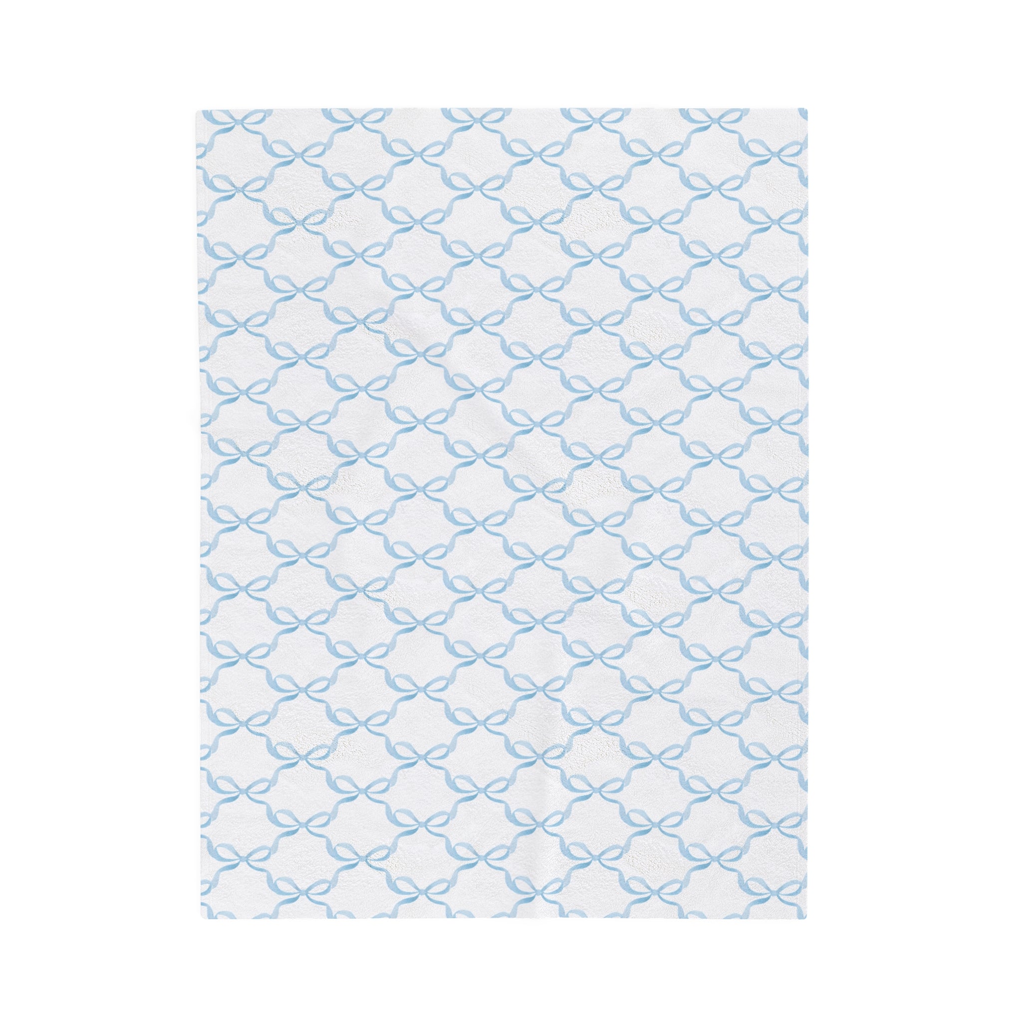 Blanket, Preppy Bows Blue Watercolor , Three Sizes, Made in USA