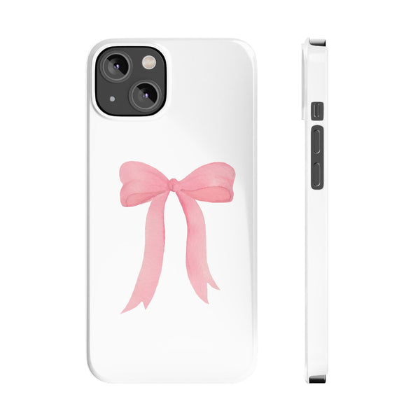 Pink Bow Phone Case, Coquette , loveshackfancy inspired, preppy print Phone Case Slim and Sleek