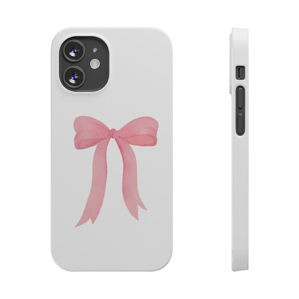 Pink Bow Phone Case, Coquette , loveshackfancy inspired, preppy print Phone Case Slim and Sleek