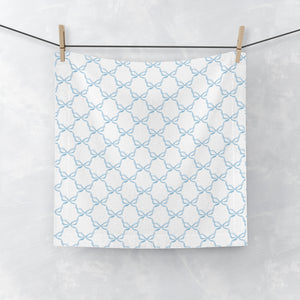 Face Towel in Preppy Hearts, Watercolor, Blue and White,