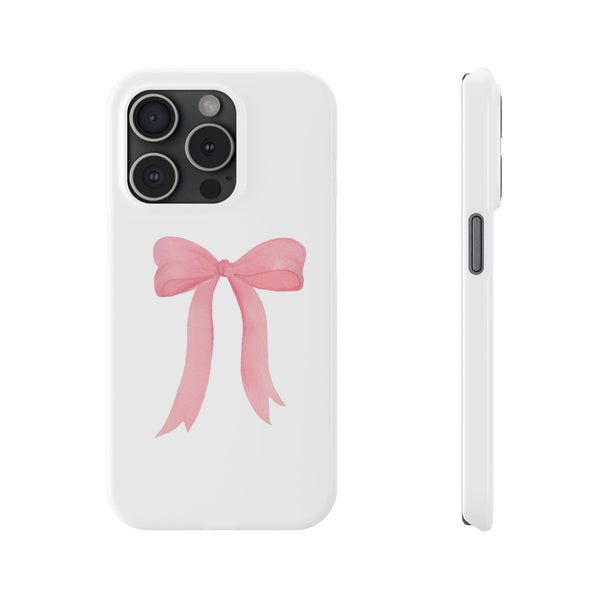 Pink Bow Phone Case, Coquette , loveshackfancy inspired, preppy print Phone Case Slim and Sleek