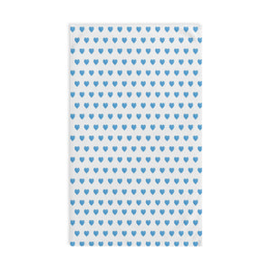 Hand Towel Watercolor Hearts Blue