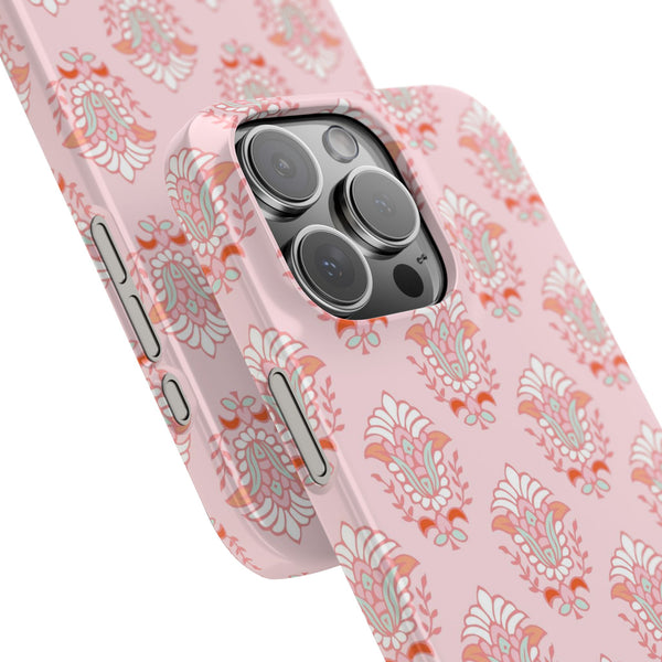 Preppy Boho Chic Block Print Phone Case Slim and Sleek, Impact Resistant Shell, all iPhone Models 14 Pro Max 13
