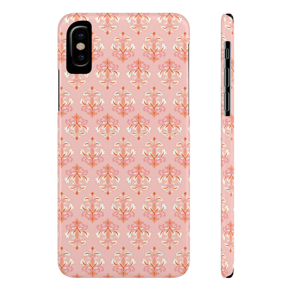 Preppy Boho Chic in soft pinks , Chinoiserie iphone case, Samsung,  Phone Case Slim and Sleek, Classic, Impact Resistant Shell