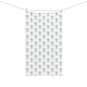 Hand Towel Blue Hydrangea Pattern