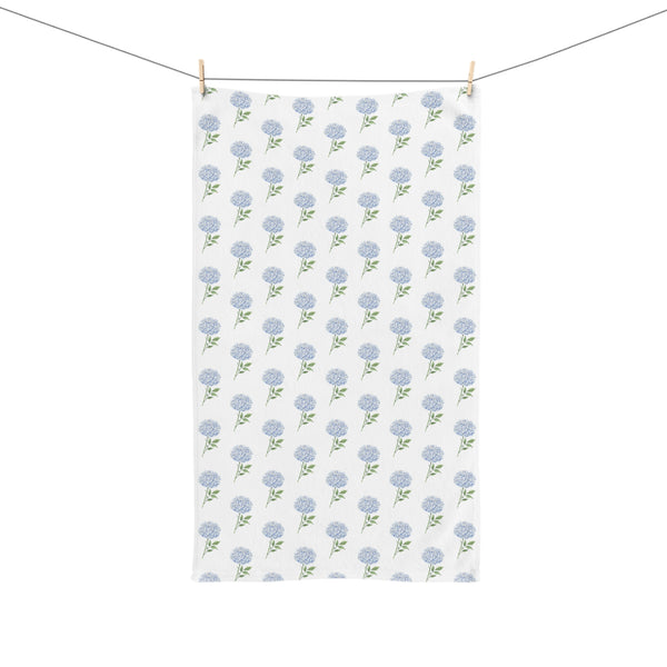Hand Towel Blue Hydrangea Pattern