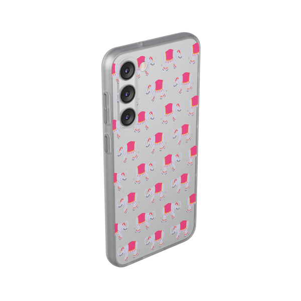 Flexible Phone Case - Preppy Chinoiserie Elephant Pattern  iphone Samsung clear access to all ports and functions