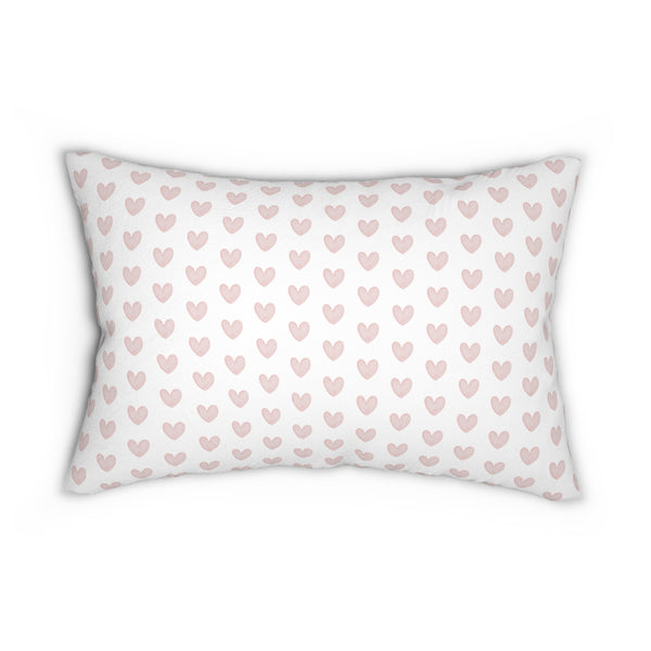 Decorative Lumbar Preppy Hearts Pillow with insert , 14" x 20"