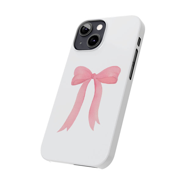 Pink Bow Phone Case, Coquette , loveshackfancy inspired, preppy print Phone Case Slim and Sleek