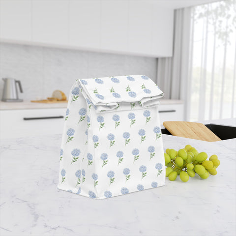 Lunch Bag, Hydrangea Blue Preppy tote, insulated