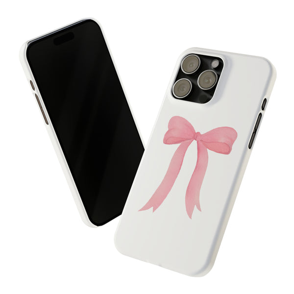 Pink Bow Phone Case, Coquette , loveshackfancy inspired, preppy print Phone Case Slim and Sleek, all iPhone 15 14 Plus Pro Max 13