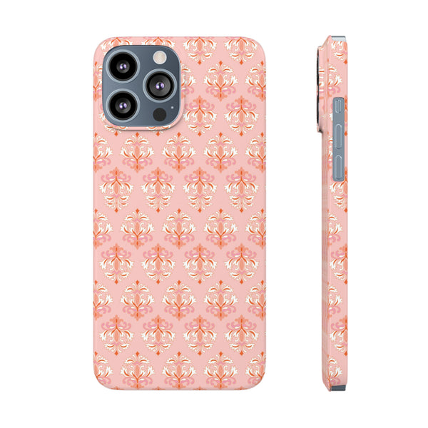 Preppy Boho Chic in soft pinks , Chinoiserie iphone case, Samsung,  Phone Case Slim and Sleek, Classic, Impact Resistant Shell