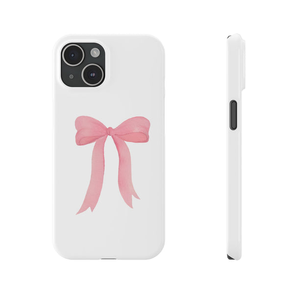 Pink Bow Phone Case, Coquette , loveshackfancy inspired, preppy print Phone Case Slim and Sleek