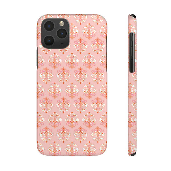 Preppy Boho Chic in soft pinks , Chinoiserie iphone case, Samsung,  Phone Case Slim and Sleek, Classic, Impact Resistant Shell