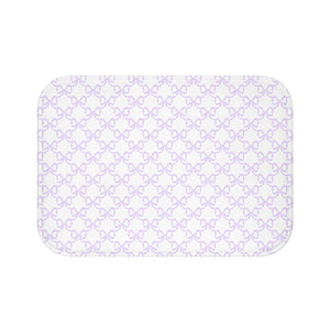 Bath Mat Preppy Watercolor Lavender Lilac Bow Pattern, two sizes, anti-slip back